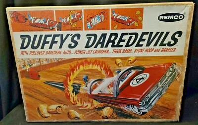VTG 1965 REMCO Toy Duffy's Daredevils Stunt Car Set In Box Looks Unused Rare - Image 1 of 4