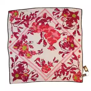 Vince Camuto 100 % Seide linear Blumenmuster 36" quadratischer Schal #VC2343 - Bild 1 von 2