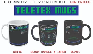Personalisierte Retro Teletex Ceefax Tee-/Kaffeetassen - Fußball/Sport - versandkostenfrei - Bild 1 von 13