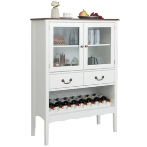 Sideboard Buffet Storage Cabinet Cupboard Kitchen With 3 Level Adjustable Shelf - Picture 1 of 11