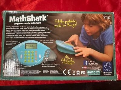 MathShark Electronic Math Game for Kids Ages 6+ W/ Box & Manual Improve Skills - Image 1 of 4
