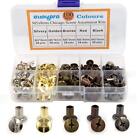 100 Sets Chicago Screws Assorted Kit 5 Color Leather Rivets 5/16”(5x8mm) Scre...