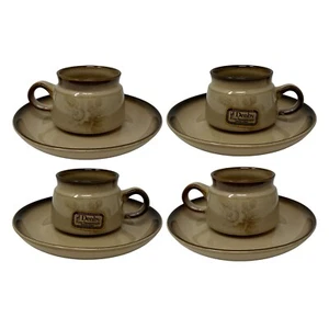 Denby Memories Stoneware 8 Pc Demitasse Espresso Cup 4 oz & Saucer 5⅞" Set RARE - Picture 1 of 12