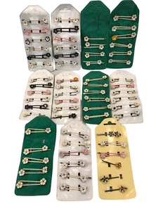 120 FERMAGLI FORCINE CAPELLI FIORI LACCATI PINZE MOLLETTE VINTAGE anni 70-90 CM6 - Imagen 1 de 1