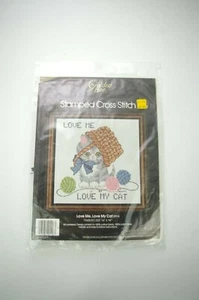 Golden Bee gestempelt Kreuzstich Kit Love Me Love My Cat 14"x14" #20116 - Bild 1 von 4