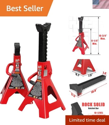 Soportes de gato de acero de alta resistencia rojo negro 3 toneladas Foto 1 de 4