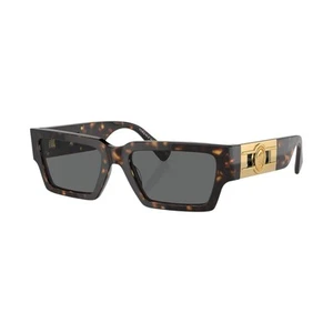 Versace Womens Havana Rectangle Sunglasses Dark Grey Lens 54mm VE4459F 108/87 - Picture 1 of 5