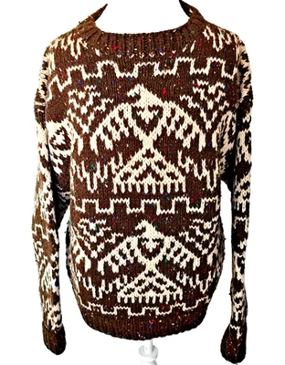 VTG 80s  GAP Men’s Pullover Hand knitted Chunky Wool Long Sleeve Sweater  Size M - Image 1 of 4