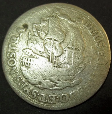 Certificate Authenticity Silver 1733 Colonial New York Ship Shilling 3 Masted WF - Image 1 of 3