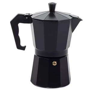 Kitchen Club 3 Tassen 135 ml   Espresso Kocher Kaffe Aluminium Schwarz  - Bild 1 von 3