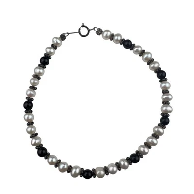 IPS International Pearl Syndicate Beaded Sterling Silver Bracelet 4mm 7.5" - Image 1 of 4