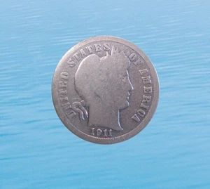 UNITED STATES BARBER DIME 1911 SILVER KM 113 #971# - Picture 1 of 2