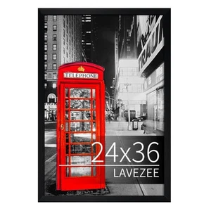 24x36 Poster Frame Black Display 24 x 36 Inch Photo Picture Frame for Wall, P... - Picture 1 of 8