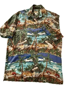 Kahala Hawaiian Silk Shirt Mens Medium Aloha All Over Print - Picture 1 of 6