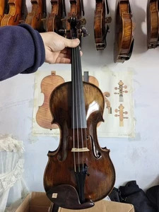 New 4/4 violin Stradi model flamed maple back spruce top hand carved N11 - Picture 1 of 11