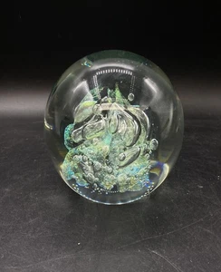 2001 ROBERT EIKHOLT Bolle di mare iridescenti enorme fermacarte 5" arte 5+ libbre - Foto 1 di 15