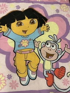 Vintage 2007 Dora & Boots Toddler Bed Crib Comforter Quilt Blanket Daycare EUC - Picture 1 of 5