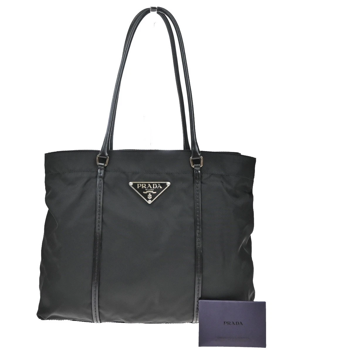 バッグ PRADA TESSUTO NYLON LOGO TOTE HAND BAG Vintage Prada Tessuto Nylon Shopper Tote Bag Prada Shoulder Bag