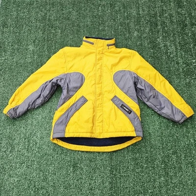 Abrigo de invierno vintage para niños *NIKE* cremallera completa forrado de lana talla M 10-12 capucha amarilla Foto 1 de 4