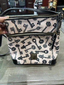 Dooney Bourke Disney Collection Princess Keys Symbols Pink Black Crossbody Bag - Picture 1 of 14
