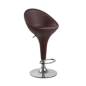 Set of 2 Modern Bombo "Leather" High Back Adjustable Height Bar/Counter Stool - Picture 1 of 4