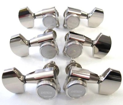 Gotoh® "Gretsch" Logo 3+3 Magnum Lock-Trad Tuning Machines~Nickel~AB01~9.5mm~New - Image 1 of 4