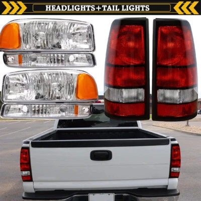 Left Right Side Headlights+Tail Lights For 1999-2006 GMC Sierra 1500 2500 3500 - Image 1 of 4