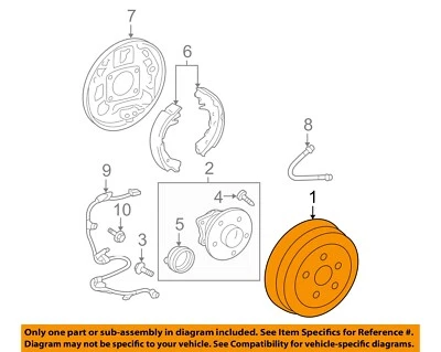 TOYOTA OEM 2009 Prius Rear Suspension Brake Components-Drum 4243120450 - Image 1 of 2