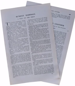 "Sunday Baseball" Press Coverage Christianity Morality 1913 Essay Outlook 4pg - Picture 1 of 1