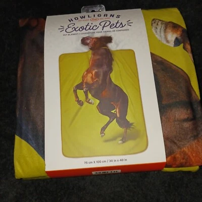 Plush PET BLANKET. Howligans Genuine Fred. Super Soft Horse Pattern. 30x40 New - Image 1 of 4