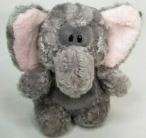 Gund Stuffed Elephant 5" Small Plush Soft Toy Seated Trunk Up Cute Gray Lovey 
