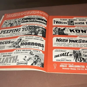 Kine Weekly 1960. Peeping Tom.Carry on constable. The fall of the house of Usher - Picture 1 of 7