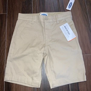 NWT Old Navy Boys Uniform Shorts Built-In Flex Stone Beige  Size 6 Flat Front - Picture 1 of 8