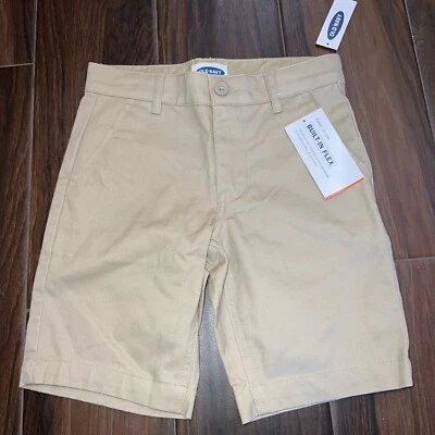 NWT Old Navy Boys Uniform Shorts Built-In Flex Stone Beige  Size 6 Flat Front - Image 1 of 4