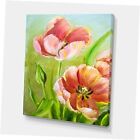 Vintage Red Tulips Flowers III Traditional Canvas Wall Art 12x20