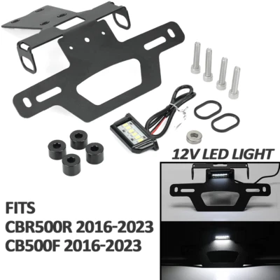 Soporte de matrícula eliminador de guardabarros LED para HONDA CBR500R CB500F 2016-2023 Foto 1 de 4