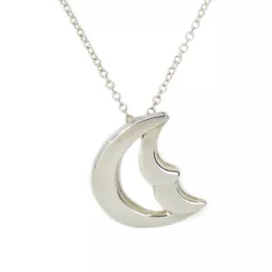 USED TIFFANY&Co. Necklace Crescent moon Paloma Picasso Silver925 3.0g Silver... - Picture 1 of 12