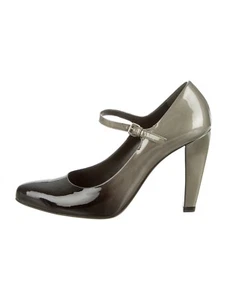 ZAPATOS DE SALÓN PRADA INCREÍBLE OMBRE CHAROL NEGRO GRIS Mary Jane UE 40 ME ENCANTAN - Imagen 1 de 10