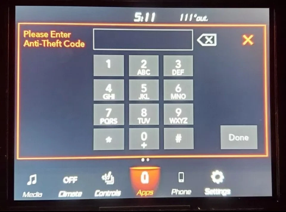 UAS/UAQ 4C Radio Unlock Code Anti-Theft Ram, Jeep, Dodge, Chrysler 8.4 Uconnect  - Image 1 of 1
