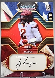 TJ Tampa/25 2024 Wild Card Auto Mania American RC Rookie Auto Ravens Iowa St SP - Imagen 1 de 2