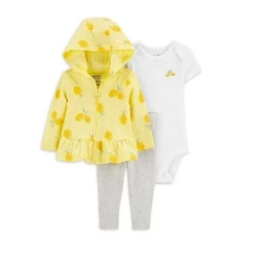 Carter's Child of Mine Baby Girl 3-Piece Yellow Car Outfit Set Size Preemie - Picture 1 of 3