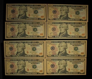 2009 $10 FRN - (8) Consecutive Number Star Notes - CU TQP0673/BNS - Picture 1 of 2