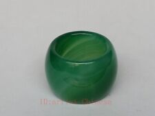 Collection China Natural Green Agate Sculpture Thumb Rings or Pendant Gift