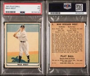 Max West #2 - 1941 Play Ball - PSA 3 VG