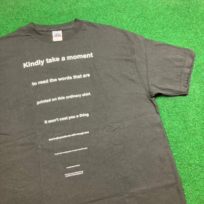 Camisa De Colección Kindly Take A Moment Para Hombres XL Negra Divertida Lentamente Retroceder Camiseta Y2K Foto 1 de 4
