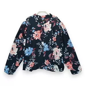 NWT DG2 by Diane Gilman Floral Pattern Bomber Jacket 3X Full Zip With Snap $60 - Picture 1 of 7