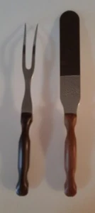 Vtg Cutco Brown Swirl Utensils Spreader #28 & Fork #1027 - FAST SHIP - Picture 1 of 6