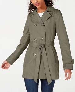 Celebrity Pink Women's Green Hooded Trench Coat - Green - L - Picture 1 of 1