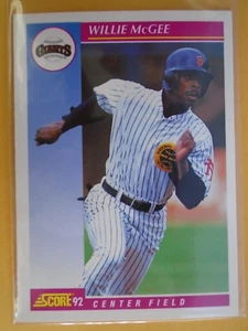 WILLIE MCGEE SAN FRANCISCO GIANTS 1992 SCORE BASEBALL CARD #112 - Picture 1 of 1