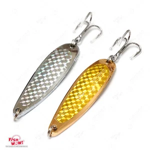 Lote de 2 oz cucharas de pesca de oro plateado ganchos agudos plantilla de arrastre de 6 pulgadas - Imagen 1 de 22